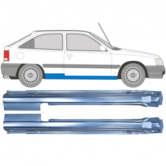 Kynnyspelti korjauspaneeli varten Opel Kadett 1984-1993 / Vasen+Oikea / Sarja 9449