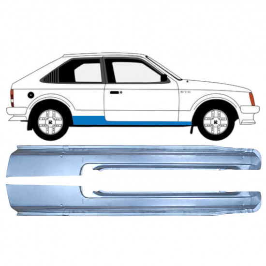 Kynnyspelti varten Opel Kadett D 1979-1984 / Vasen+Oikea / Sarja 9953