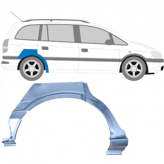 Takalokasuoja korjaussarja varten Opel Zafira 1999-2005 / Oikea 6888