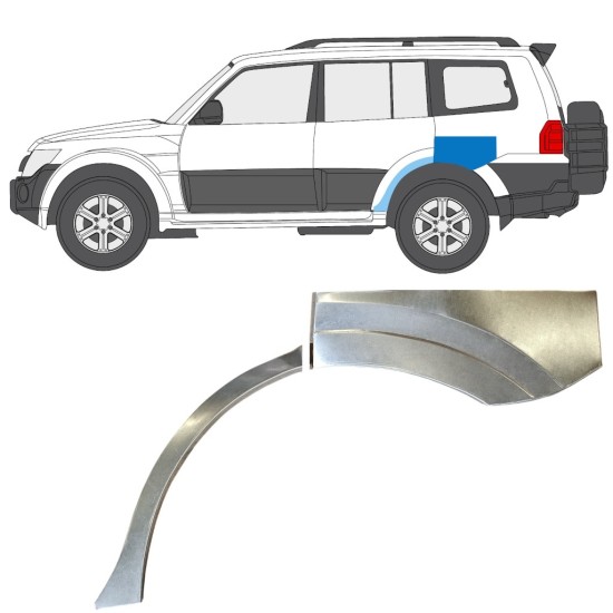 Takalokasuoja korjaussarja varten Mitsubishi Pajero 2006-2021 / Vasen 14841