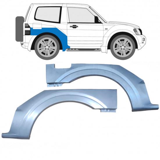 Takalokasuoja korjaussarja varten Mitsubishi Pajero 1999-2006 / Vasen+Oikea / Sarja 9411