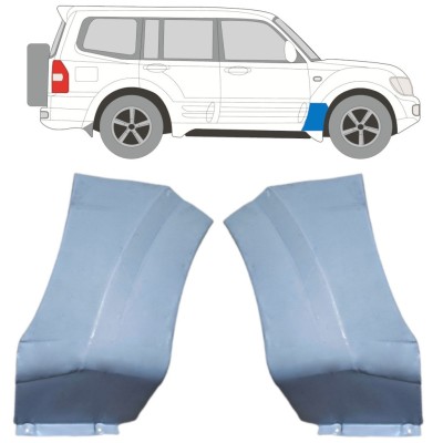 Etulokasuojan korjauspelti varten Mitsubishi Pajero 1999-2006 / Vasen+Oikea / Sarja 16903