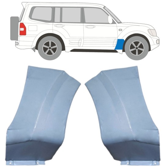 Etulokasuojan korjauspelti varten Mitsubishi Pajero 1999-2006 / Vasen+Oikea / Sarja 16903