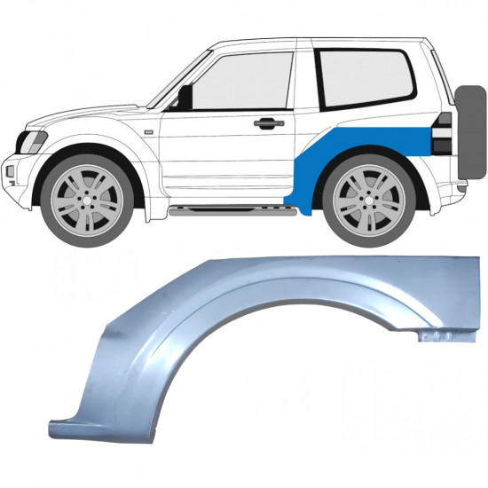 Takalokasuoja korjaussarja varten Mitsubishi Pajero 1999-2006 / Vasen 6829