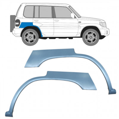 Takalokasuoja korjaussarja varten Mitsubishi Pajero Pinin 1998-2007 / Vasen+Oikea / Sarja 10452