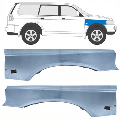 Etulokasuojan korjauspelti varten Mitsubishi Pajero Sport 1996-2008 / Vasen+Oikea / Sarja 10104