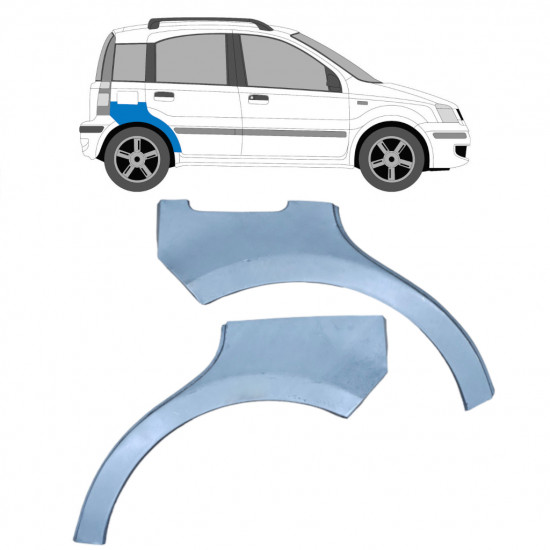 Takalokasuoja korjaussarja varten Fiat Panda 2003-2012 / Vasen+Oikea / Sarja 6281