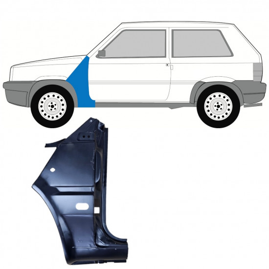 Etulokasuojan korjauspelti varten Fiat Panda 1980-2002 / Vasen 11812