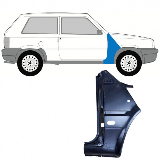 Etulokasuojan korjauspelti varten Fiat Panda 1980-2002 / Oikea 11811