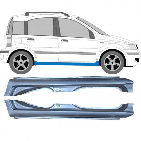 Kynnyspelti + takalokasuojan korjaussarja varten Fiat Panda 2003-2012 / Vasen+Oikea / Sarja 6496