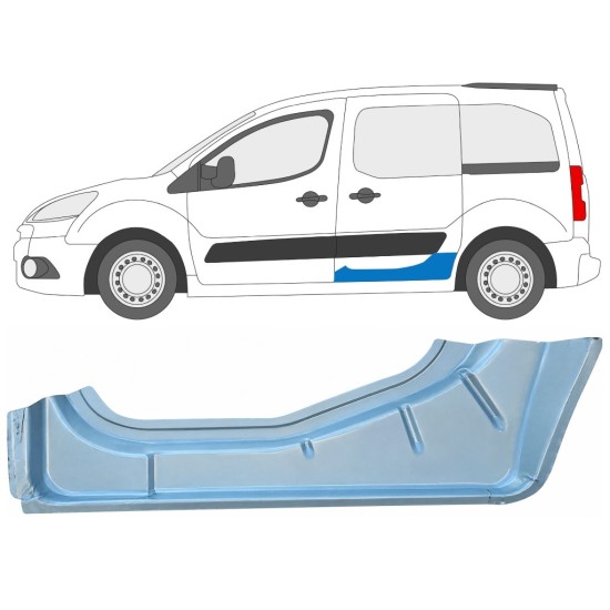 Sisäinen sivuoven kynnysprofiili varten Citroen Berlingo 2008-2018 / Vasen 17071