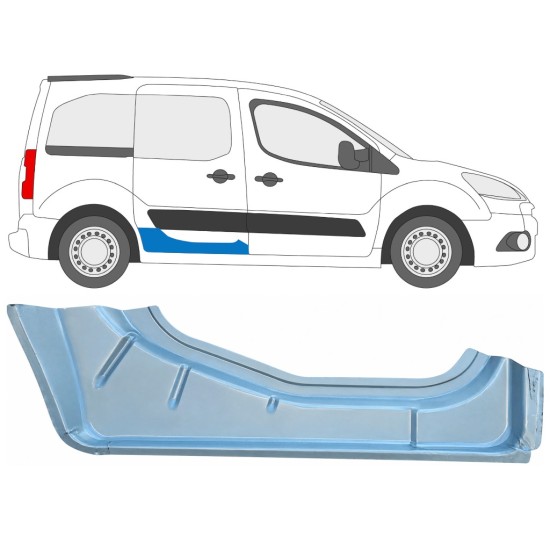 Sisäinen sivuoven kynnysprofiili varten Citroen Berlingo 2008-2018 / Oikea 17070
