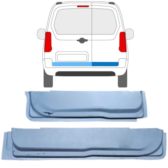 Sisäinen takaoven korjausosa varten Peugeot Partner 2008-2018 / Vasen+Oikea / Sarja 16911