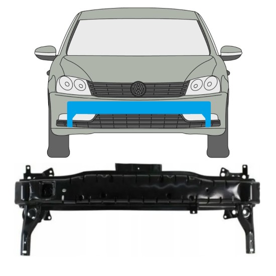 Etupuskurin vahvike varten Volkswagen Passat B7 2010-2015 17259