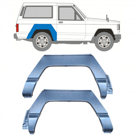 Takalokasuoja korjaussarja varten Nissan Patrol 1979-1993 / Vasen+Oikea / Sarja 10412