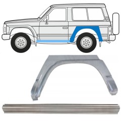 Kynnyspelti + takalokasuojan korjaussarja varten Nissan Patrol Y60 GY60 1990-1997 / Vasen / Sarja 11541