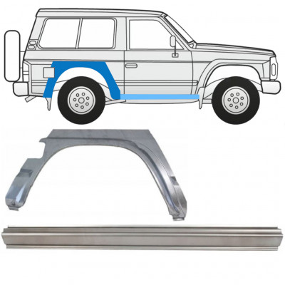 Kynnyspelti + takalokasuojan korjaussarja varten Nissan Patrol 1990-1997 / Oikea / Sarja 11540