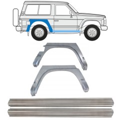 Kynnyspelti + takalokasuojan korjaussarja varten Nissan Patrol Y60 GY60 1990-1997 / Vasen+Oikea / Sarja 11542