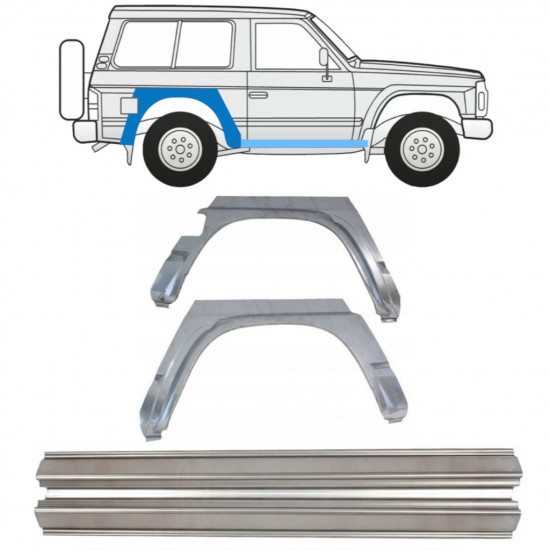 Kynnyspelti + takalokasuojan korjaussarja varten Nissan Patrol 1990-1997 / Sarja 11542