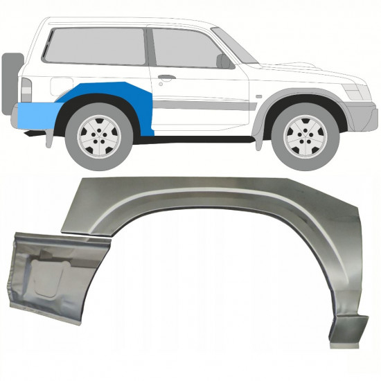 Takalokasuoja korjaussarja varten Nissan Patrol 1997-2009 / Oikea / Sarja 10798