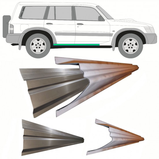 Sisäinen ja ulkoinen kynnyksen korjauspaneeli varten Nissan Patrol 1997-2009 / Vasen = Oikea (symmetrinen) / Sarja 10367