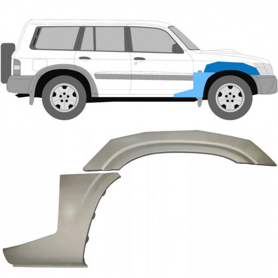 Etulokasuojan korjauspelti varten Nissan Patrol 1997-2009 / Oikea / Sarja 10032