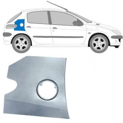 Polttoaineen täyttöaukon korjauspaneeli varten Peugeot 206 206+ 1998-2012 15017