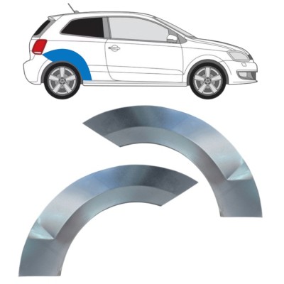 Takalokasuoja korjaussarja varten Volkswagen Polo 2009-2017 / Vasen+Oikea / Sarja 16360