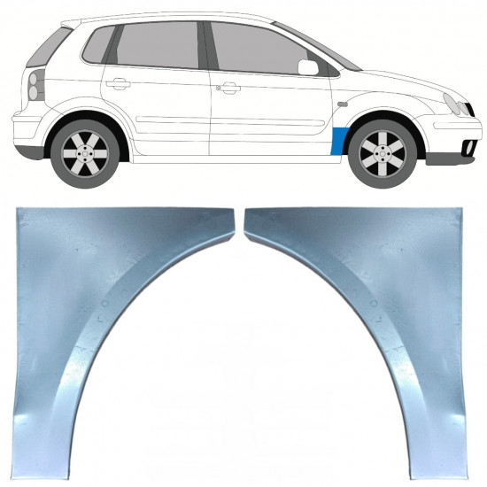 Etulokasuojan korjauspelti varten VW Polo 2001-2009 / Vasen+Oikea / Sarja 9733