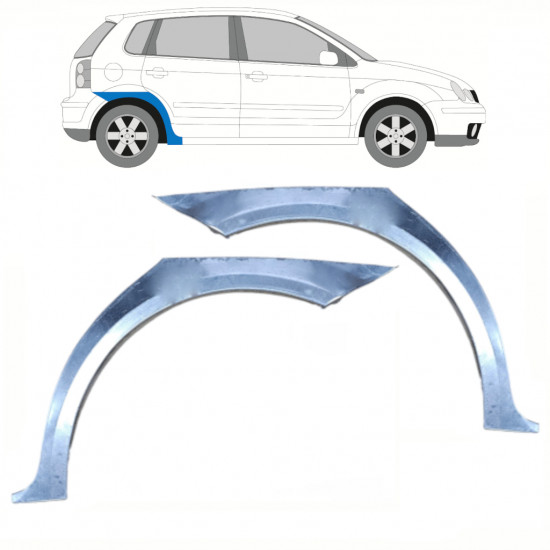 Takalokasuoja korjaussarja varten VW Polo 2001-2009 / Vasen+Oikea / Sarja 10132