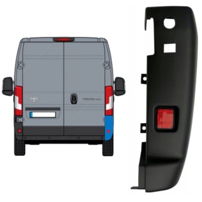 Takapuskurin kulma 180 astetta varten Toyota Proace Max 2024- / Oikea 16038