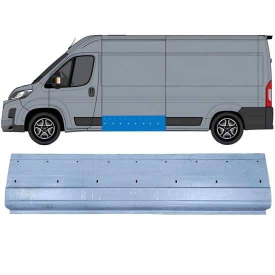 Kyljen korjauspaneeli aukkoineen listalle varten Toyota Proace Max 2024- / Vasen 16695