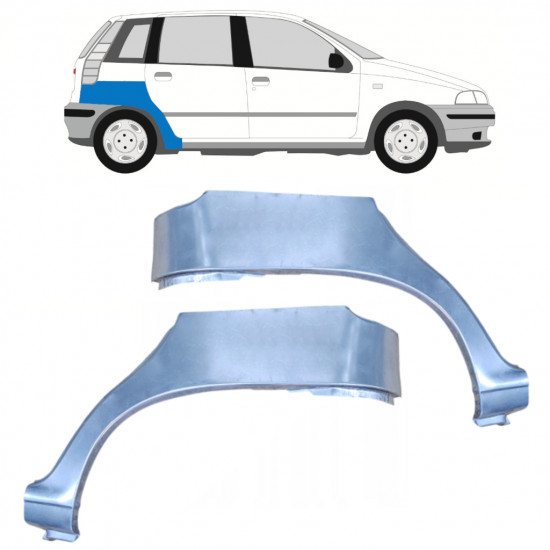 Takalokasuoja korjaussarja varten Fiat Punto 1 1993-1999 / Vasen+Oikea / Sarja 9687