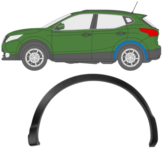 Takalokasuojan sivulista varten Nissan Qashqai 2013-2021 / Vasen 11780