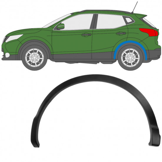 Takalokasuojan sivulista varten Nissan Qashqai 2013-2017 / Vasen 11780