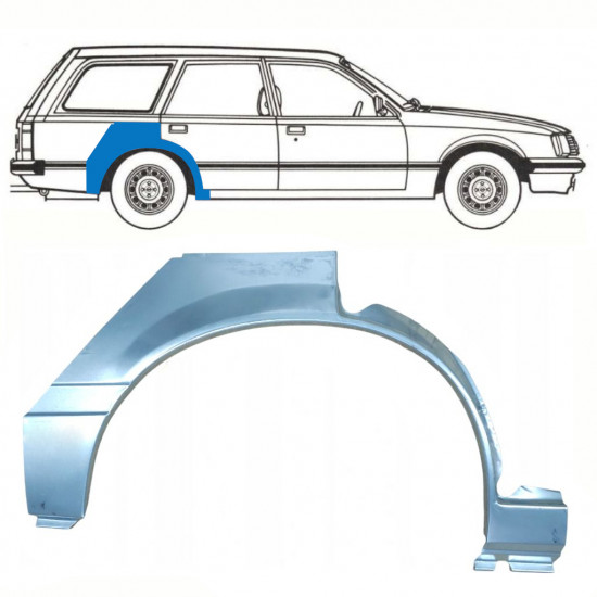 Takalokasuoja korjaussarja varten Opel Rekord E 1977-1986 / Oikea / COMBI /  10786