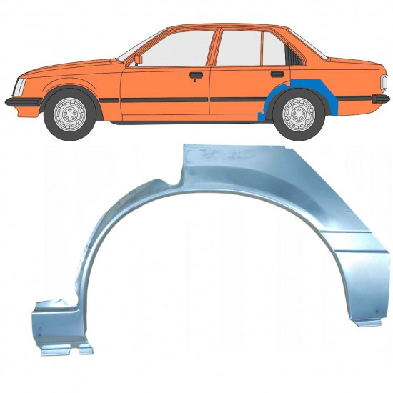 Takalokasuoja korjaussarja varten Opel Rekord E 1977-1982 / Vasen 8077