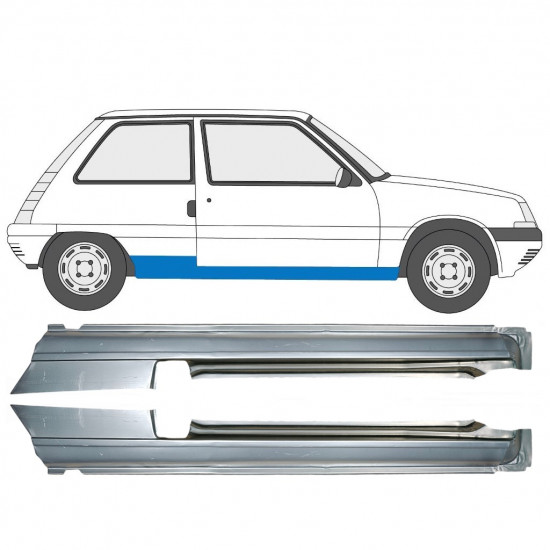 Kynnyspelti korjauspaneeli varten Renault 5 1984-1996 / Vasen+Oikea / Sarja 9706