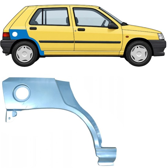 Takalokasuoja korjaussarja varten Renault Clio I 1990-1998 / Oikea 7682