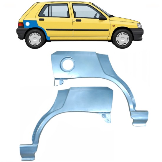 Takalokasuoja korjaussarja varten Renault Clio I 1990-1998 / Vasen+Oikea / Sarja 9849