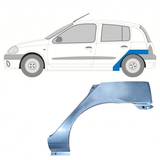 Takalokasuoja korjaussarja varten Renault Clio 1998-2012 / Vasen 7266