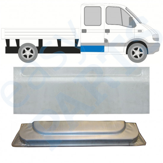 Sisäinen ja ulkoinen takaoven korjauspaneeli varten Renault Master 1998-2010 / Vasen = Oikea (symmetrinen) / Tuplakabiini / Sarja 9798