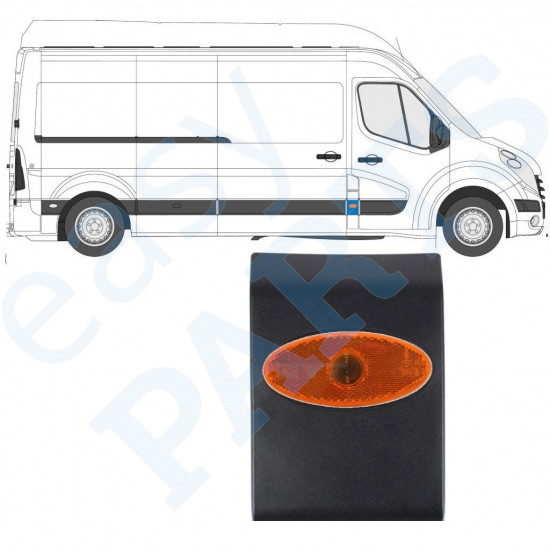 Etupilarin koristelista lampulla varten Renault Master 2010- / Vasen = Oikea (symmetrinen) /  10552