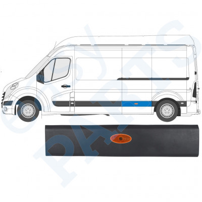 Koristelistasarja lampulla varten Renault Master 2010- / LWB / Vasen /  10549