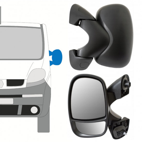 Manuaalisesti säädettävä sivupeili varten Renault Trafic 2001-2014 / Vasen 8224