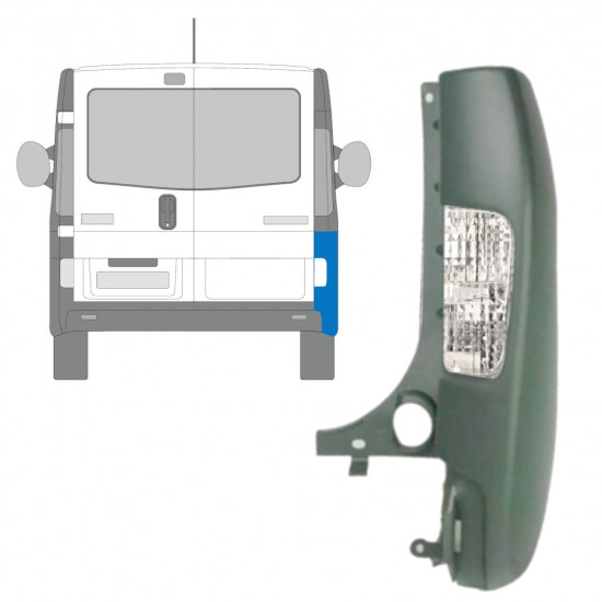 Takapuskurin kulma valolla varten Renault Trafic 2001-2014 / Oikea /  10067