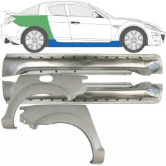 Kynnys ja takalokasuojan korjauspaneeli varten Mazda RX-8 2003-2012 / Vasen+Oikea / Sarja 9553