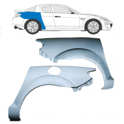 Takalokasuoja korjaussarja varten Mazda RX8 2003-2012 / Vasen+Oikea / Sarja 9283