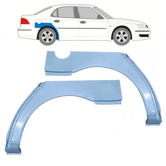 Takalokasuoja korjaussarja varten Saab 9-3 2002-2012 / Vasen+Oikea / Sarja 9988