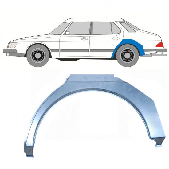 Takalokasuoja korjaussarja varten Saab 900 1978-1995 / Vasen 11044